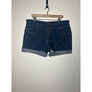 Judy Blue Denim Shorts High Waist Dark Wash Button Fly Size 3XL